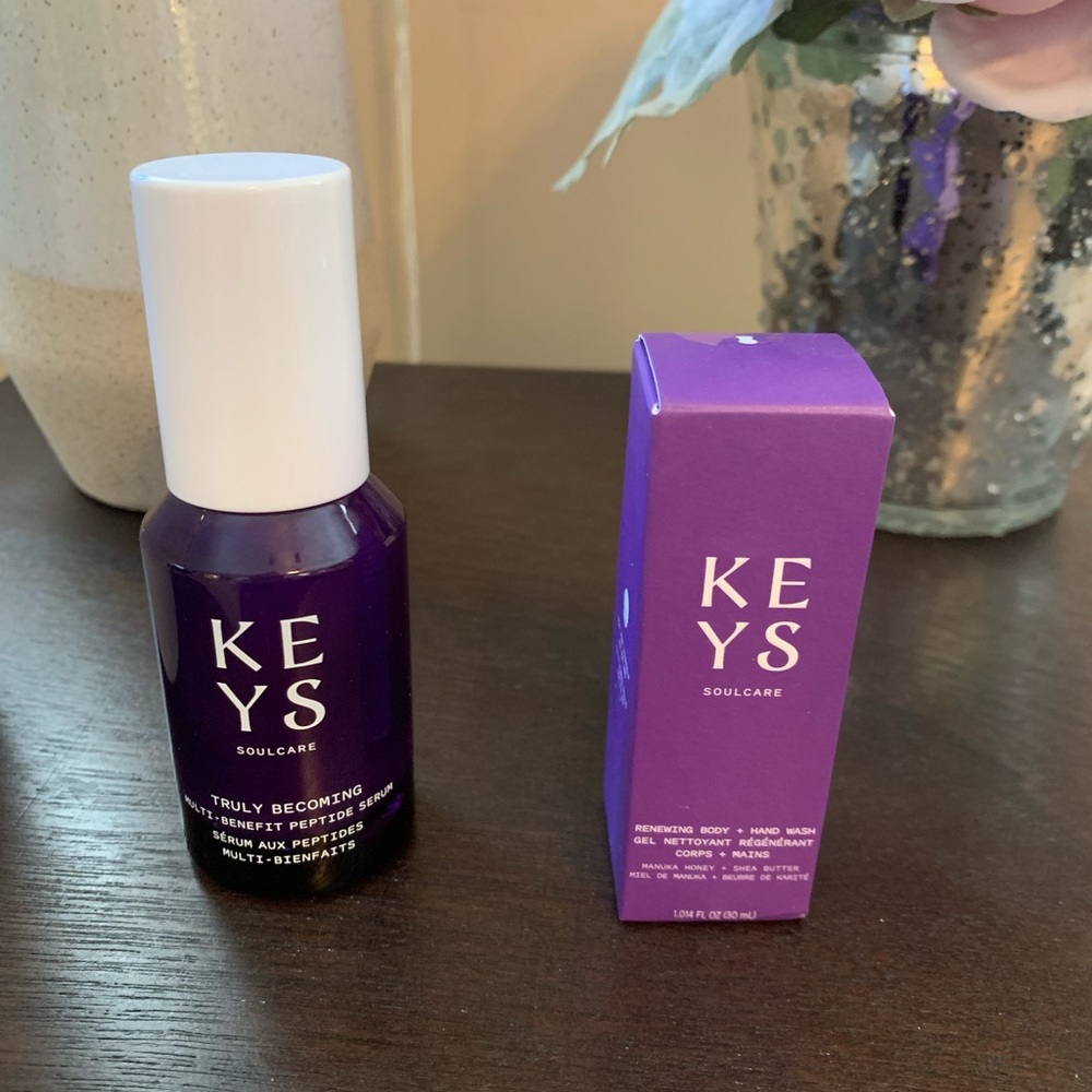 Keys Soulcare Radiant Multi-Benefit Peptide Serum and Hand Wash Set- New!